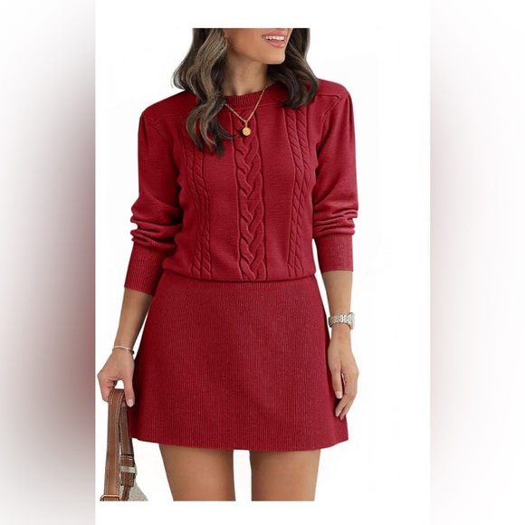 None Dresses & Skirts - 🆕Cable Knit Sweater Dress